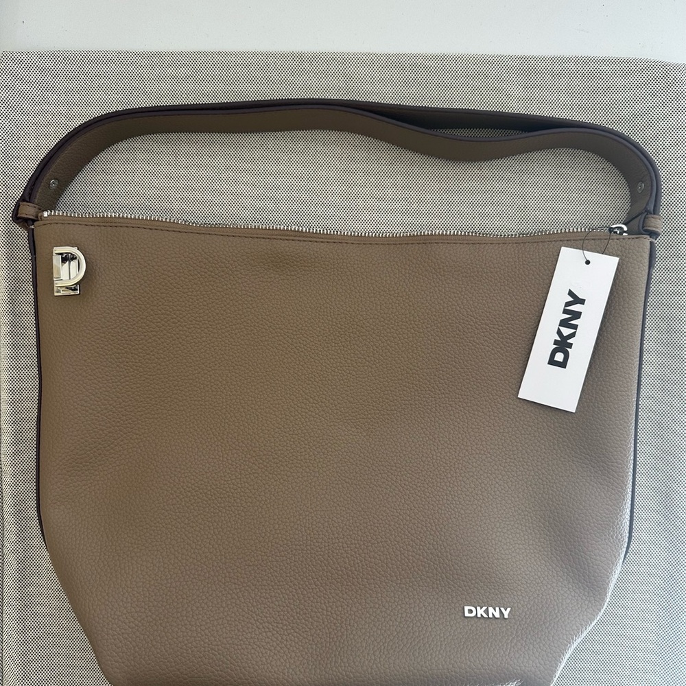 NWT Women’s DKNY Taupe Leather Shoulder Bag